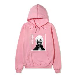 Harajuku Sweatshirt Hoodies Comics Style Good Quality Clothes  Print Tokyo Ghoul Kaneki 12 Colour to Choose Men/Women Y0816