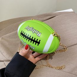 Shoulder Bags Russian Alphabet Designer Mini Football Shape PU Leather Bucket Crossbody Bag For Women 2021 Lady Chain Purse And Handbag