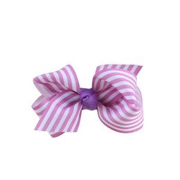 2021 Boutique 10colors 3 inch grosgrain stripe ribbon bow hair accessories bowknot with alligator clip hair bobbles ties