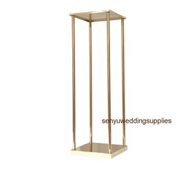 10pcs)new style Wedding Metal Gold Colour Flower Vase Column Stand for Wedding Centrepiece Decoration senyu01275 210408