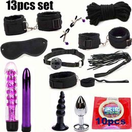 NXYSm bondage 25Pcs/Set Exotic Accessories BDSM Bondage Set Sexy Lingerie Handcuffs Whip Rope Products Anal Vibrator Toys For Woman 1126