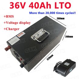 GTK LTO 36V 40Ah Lithium Titanate Battery Pack 2.4v cells for 4000w inverter espresso machine air conditioner+5A Charger