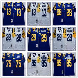 NCAA Vintage 75th Retro College Football Jerseys Stitched Blue White Jersey 0017