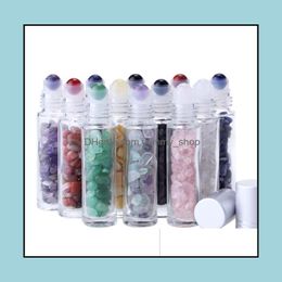 Packing Office School Business & Industrialessential Oil Diffuser 10Ml Clear Glass Roll On Per Bottles With Crushed Natural Crystal Quartz S