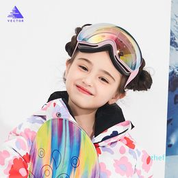 Ski Goggles for Children Adult Male and female large spherical double-layer Myopic fog-proof windproof snow goggle