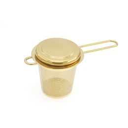 Tea tools Reusable Mesh Teas Infuser Stainless Steel Strainer Loose Leaf Teapot Spice Filter With Lid Cups Kitchen Accessories 2060