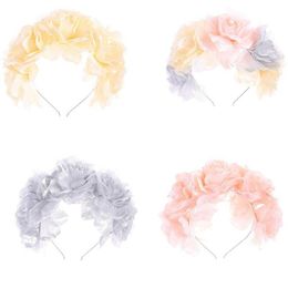 Hair Clips & Barrettes Wedding Bridal Headband Garland Simualtion Flower Crown Metal Hoop Festival Party Beach Travel Vacation Headdress C1F