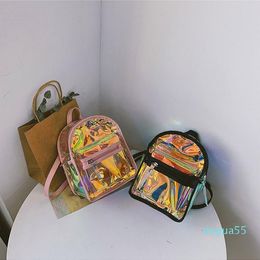 Backpack Style Casual Fashion Mini Women Colorful Shoulder Bags Transparent Small School Bag For Teenage Girls