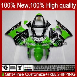 Body Kit For KAWASAKI NINJA ZX-6R ZX-636 ZX600 ZX6R 98 99 Bodywork 16No.55 ZX-600 600CC ZX636 1998 1999 ZX 636 600 CC 6 R 6R ZX600CC 98-99 Motorcycle Fairing glossy green