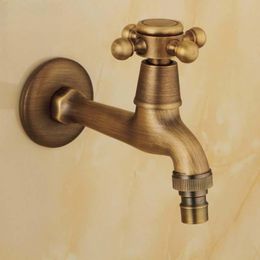 Kitchen Faucets 1pc Bathroom Faucet Brass Tap Outdoor Garden Taps Washing Machine Mop Luxury Antique Decorative