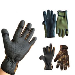 Outdoor Winter Fishing Gloves Waterproof Three or Two Fingers Cut Anti-slip Climbing Glove Hiking Camping Riding Gloves 846 Z2