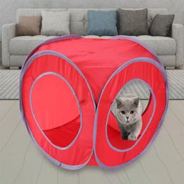 Cat Toys Square Kitten Tunnel Tube Collapsible Crinkle Interactive Small Pet Toy Training For Animal Play Tent