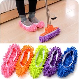 2021 Multifunctional Chenille Micro Fibre Slipper Shoe Covers Clean Slippers Lazy Drag Shoe Mop Caps Household Tools