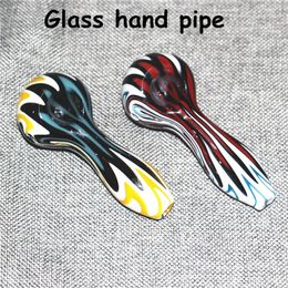 Mini Style Hand Spoon Pipes Glass Dry Pipe for Smoking Silicone tobacco pipe dab rig