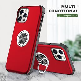Shockproof Phone Cases With Metal Ring For iPhone 13 Pro Max 12 Samsung Galaxy S21 Plus A530 A90 A72 A71 A52 A21S A12
