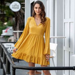 Yellow Elegant Fashion Women's Dress 210524