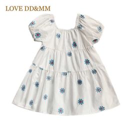 LOVE DD&MM Girls Clothing Dresses Fashion Summer Girl Fashion Simple Comfortable Embroidered Flower Dress For Baby Costumes 210715