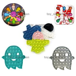 Halloween Push Fidget Toys Spinner Children Kawaii Kids Antistress Bubble Desktop Decompression Toy Educational Gift