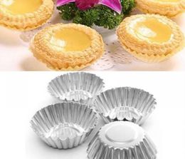 Egg Tart Mould Nonstick Ripple Aluminium Alloy Flower Shape Reusable Cupcake and Muffin Mould Baking Cup Tartlets Pans