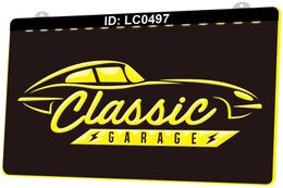 LC0497 Classic Car Garage Light Sign 3D Engraving