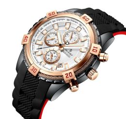 Men Clock Stop Watches Luminous Analog Quartz Wristwatches Waterproof Chronograph Sport Date Leather Montre Homme