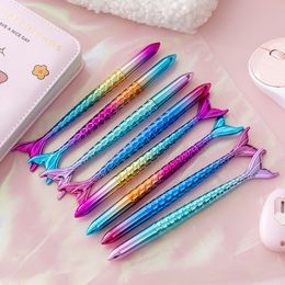 Fashion Kawaii Colourful Mermaid Pens Student Writing Gift Novelty Mermaid Ballpoint Pen Stationery School Office Supplies DH9586