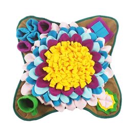 Pet Dog Snuffle Mat Nose Smell Training Sniffing Pad Puzzle Toy Slow Feeding Bowl Food Dispenser Carpet Washable 50x50cm 211111