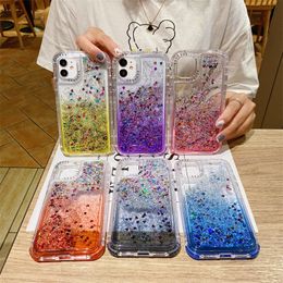 Quick Sand Cases Gradient Bling Cover Heart 3in1 For iphone12 12Mini 12PRO 12PROMAX 11 11pro 11promax X XR XSMAX SE 8 7 6 8P Shscase Anti-slip Your Clients Will Love Them