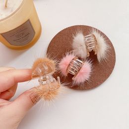 Autumn and Winter New Korea Sweet Girl Princess Simple Cute Plush Small Catch Clip Fashion Children's Barrettes Hair Accessories