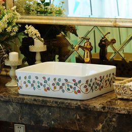 Europe Vintage Style Art Ceramic washbasin Countertop Basin Sink Handmade Bathroom Vessel Sinks art sink handmadegood qty