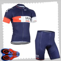 Pro team IAM Cycling Short Sleeves jersey (bib) shorts sets Mens Summer Breathable Road bicycle clothing MTB bike Outfits Sports Uniform Y21041517