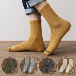 Women Socks Striped Socks Cotton Solid Wild Cute Fashion Lady Long Socks 1 Pair