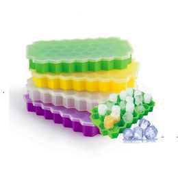 new 37 Grids Ice Cube Tray Silicone Ice Cube Maker Mould With Lids for Ice Cream Bar Party Whiskey Cocktail Cold Drink Tools EWD7611