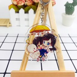 Weathering with You Keychain Woman Cartoon Acrylic Figure Key Ring Anime Cute Morishima Hodaka Key Chains Man Jewellery Llaveros