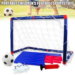 Portable Kids Football Goal Door Gate Toy Set Baby Soccer Ball Kit with Pumps Indoor and Outdoor Sports