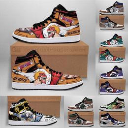 hoja de fuego de honda Rebajas Unc White Oreo DIY 1 Zapatos de baloncesto 4 hombres para mujer Moda de moda Hip Hop Street Designer Sneakers personalizado Anime Dibujos animados 3D Patrón Sneaker US 13