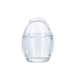 Cute Egg Shaped Glass Storage Jar for Candy Cookie Clear Lead Free Pudding Cup Ice Cream Yoghourt Jelly Bowl with Lid Easter Gifts