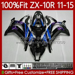 Injection Fairings For KAWASAKI NINJA ZX-10R ZX 10 R 1000 CC ZX10R 11 12 13 14 15 101No.98 ZX 10R 1000CC Blue purple ZX-1000 2011 2012 2013 2014 2015 ZX1000 C 11-15 OEM Body