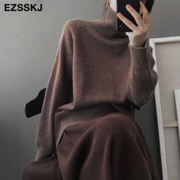 woman sweaters warm oversize female women's turtleneck Autumn Winter wool jumper pull long 210805