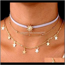 & Pendants Jewelrykorean Fashion Star Pendant Necklace Statement Multilayer Chokers Necklaces For Women Jewelry Goth Collares Anabel Pantoja