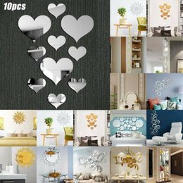 Wall Stickers 3D Mirror Effect Removable Art Mural Decal For Living Room Home US