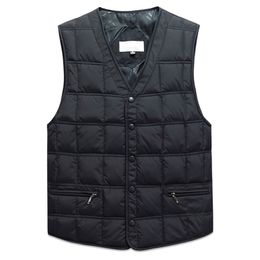 Duck Down Sleeveless Jacket For Men Winter Windbreaker Parka Warm Thick Vest Male Casual Outerwear Snow Waistcoat With Pockets 211129