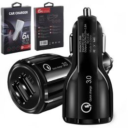 Quick Charge 3.0 Dual USB Car Charger Universal QC3.0 Double USB Fast Charging For Samsung Xiaomi Phone GPS Car-adapter with retail box