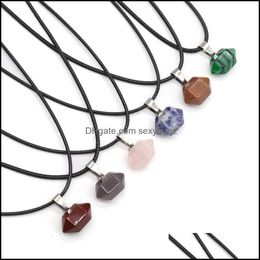 Pendant Necklaces & Pendants Jewelry Mini Hexagonal Prism Healing Crystal Energy Stone Quartz Fashion Women Men Wholesale C3 Drop Delivery 2