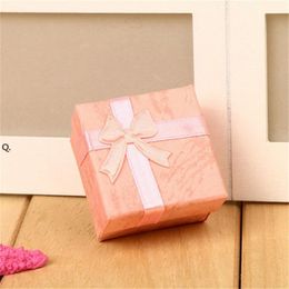 Bowknot Jewelry Packaging Display Gift Boxes 4X4X3cm Cute Box Red Pink Purple Blue Earrrings Ring Boxes BBE13215