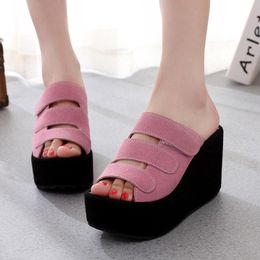 Slippers Women Fashion Summer Sandals 2024 Closed Toe Platform Wedges High Plus Siz 71