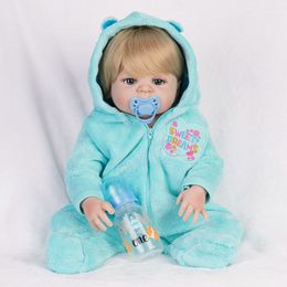 -22 "Realistische Reborn Baby Puppen Kleinkind Junge Puppe Ganzkörper Vinyl Silikon Neugeborenen Weihnachtsgeschenke Bad / Wanne