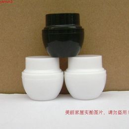 Freeshipping Wholesale 5g Plastic Cosmetic Jar Black White Lotion Continer Refillable Eyecream Boxgood qty