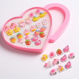 Jewelry cute cartoon no ear hole false children's Earring love gift box set little girl's ear clip