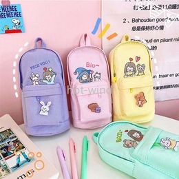 NEW!!! Bag Canvas Trousse School Supplies Zipper Pouch Pen Bag Schoolbag Shape Pencil Cases Pencil Bags Large Capacity EE